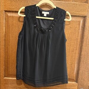 Coldwater Creek Black Embellished Sleeveless Fully Lined  Top Large